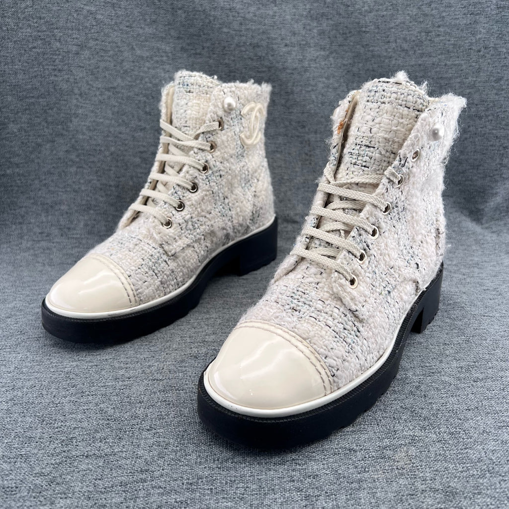 Chanel Tweed Ankle boots