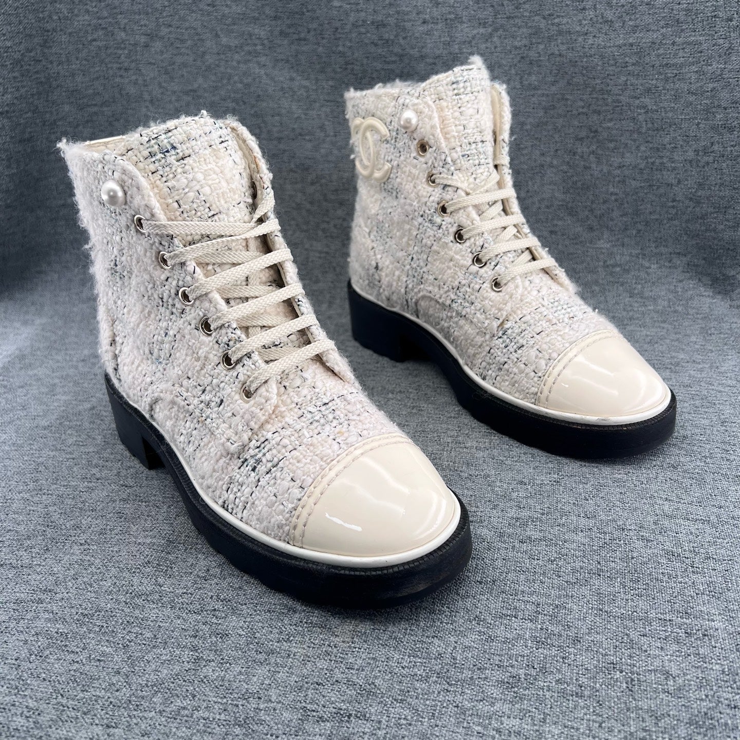 Chanel Tweed Ankle boots