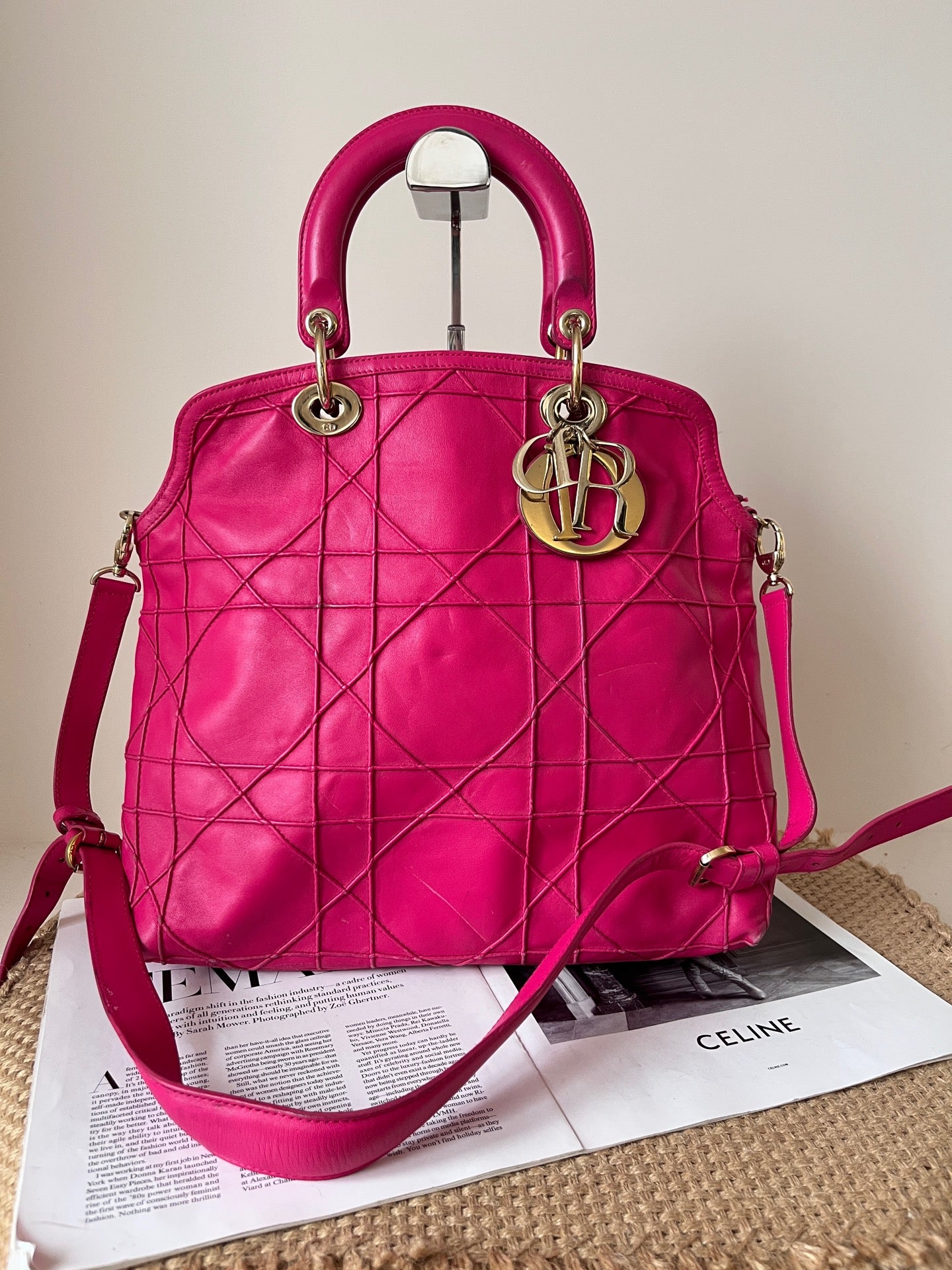 Dior Leather Pink Shoulder Bag
