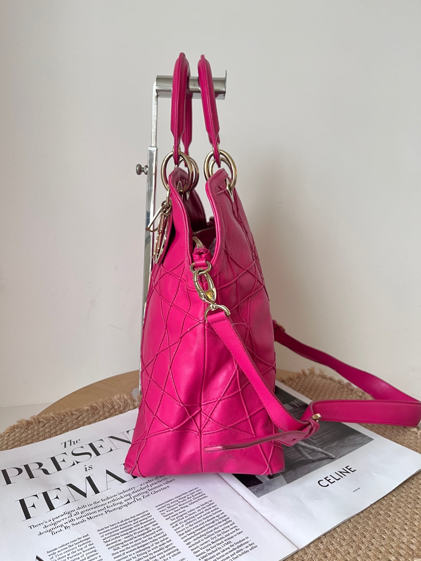Dior Leather Pink Shoulder Bag