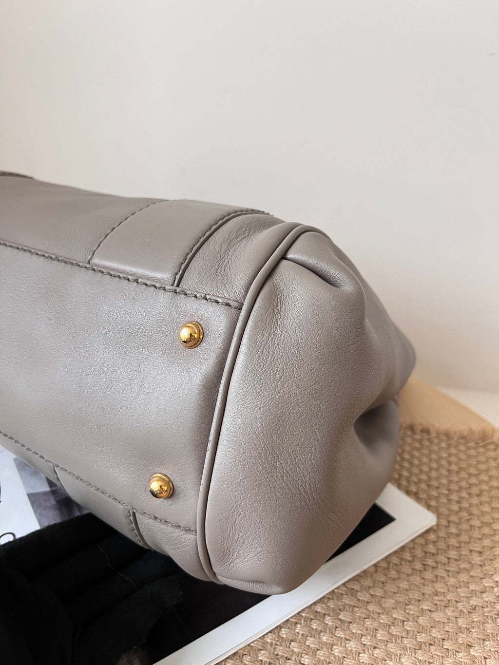 Gucci Leather Gray Satchel