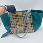 Burberry Canvas Blue Satchel