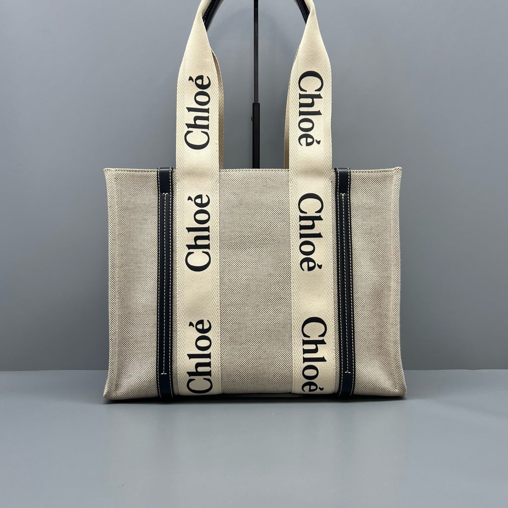Chloe Canvas Beige Tote