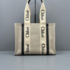 Chloe Canvas Beige Tote