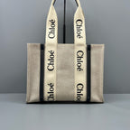 Chloe Canvas Beige Tote