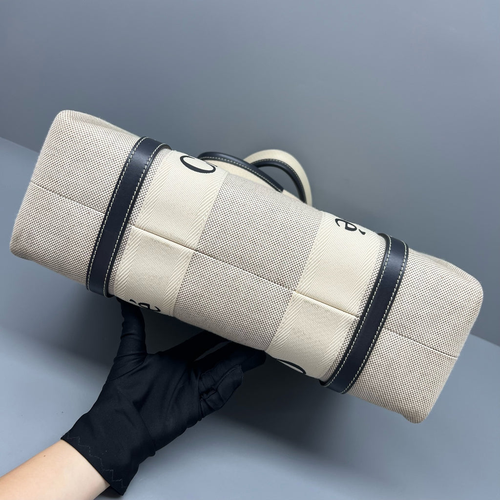 Chloe Canvas Beige Tote