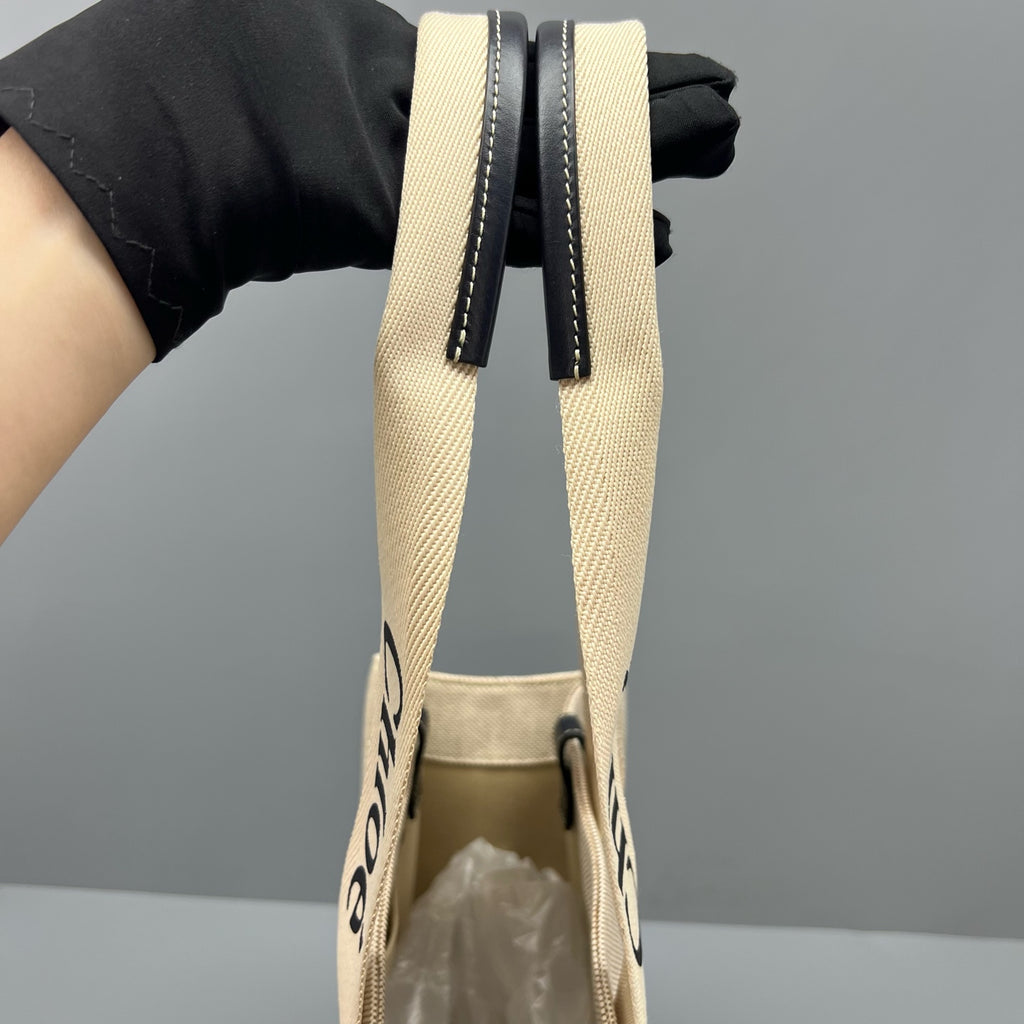 Chloe Canvas Beige Tote