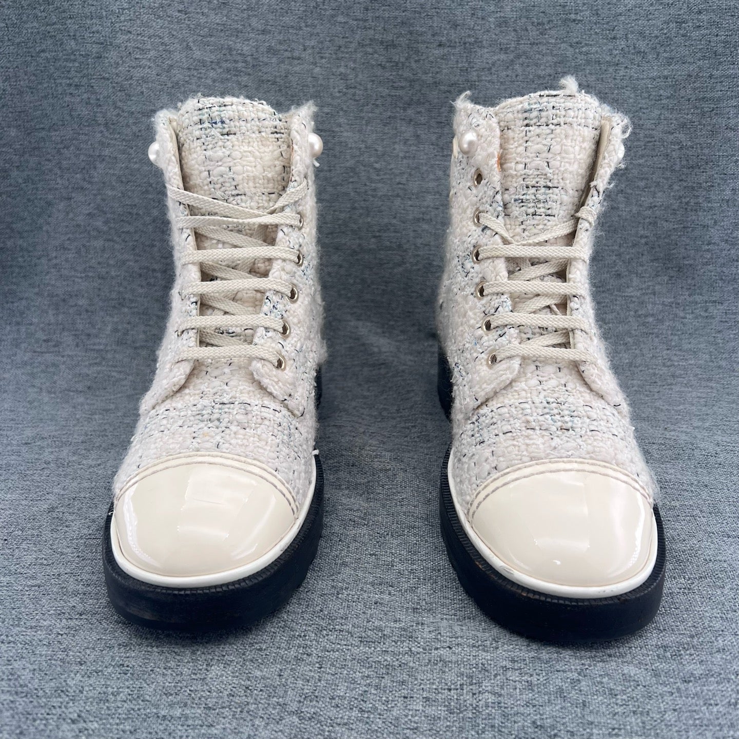 Chanel Tweed Ankle boots