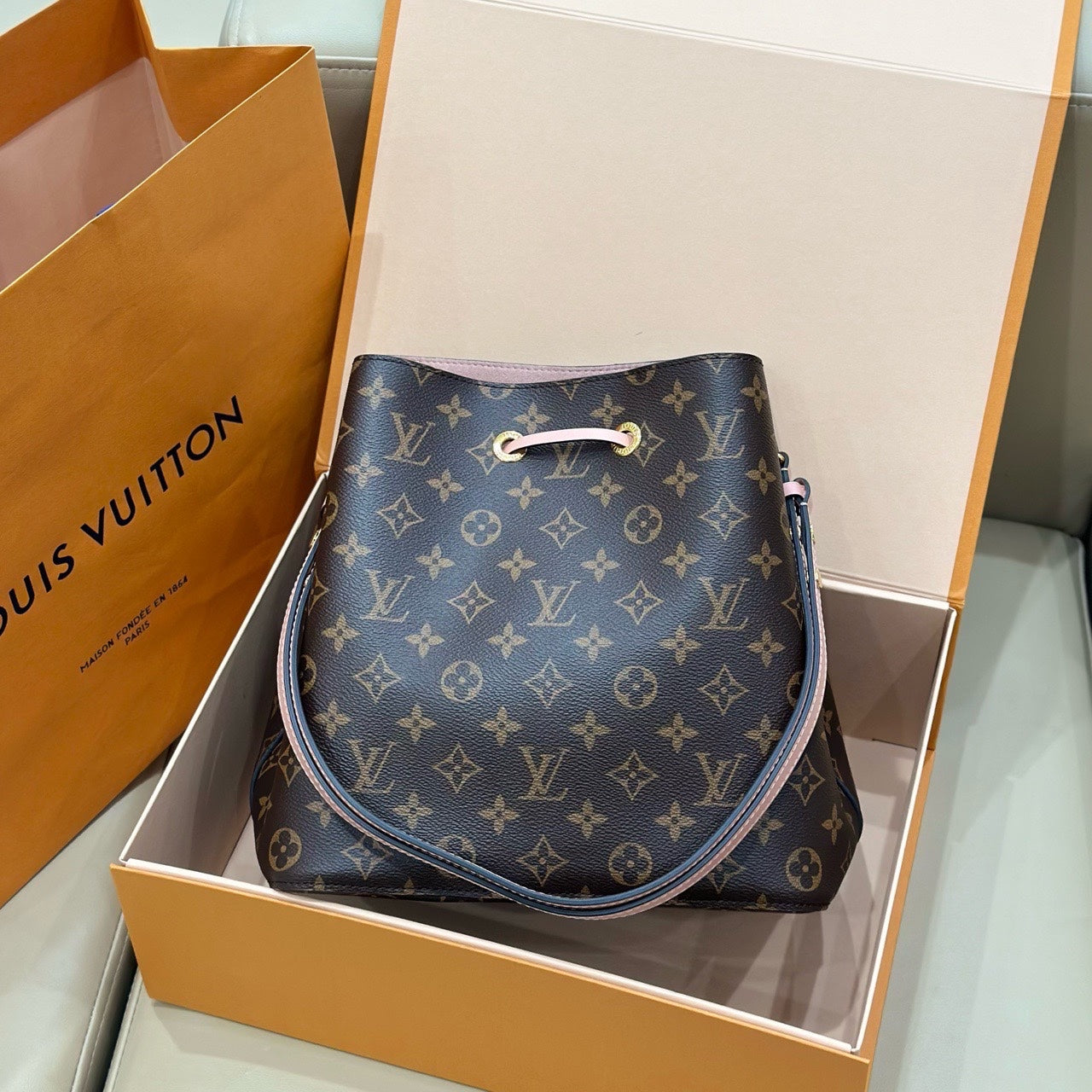 Louis Vuitton Pink Bucket & Drawstring Bag