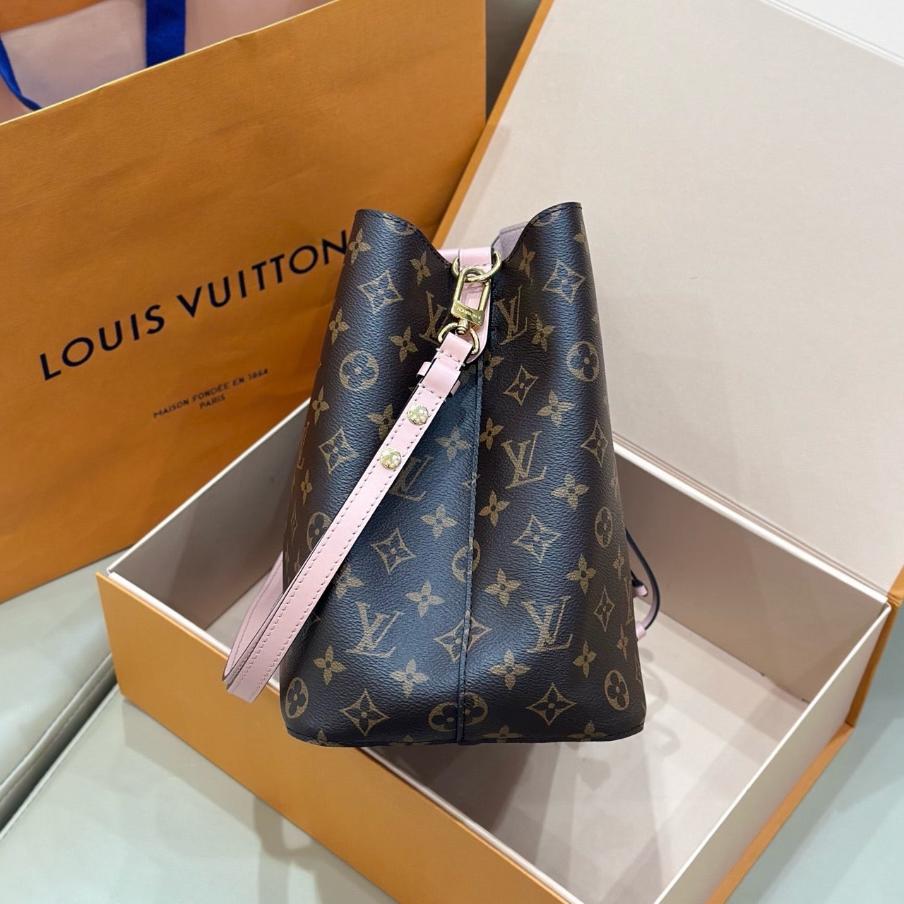 Louis Vuitton Pink Bucket & Drawstring Bag