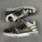 Louis Vuitton Leather Silver Skate shoes