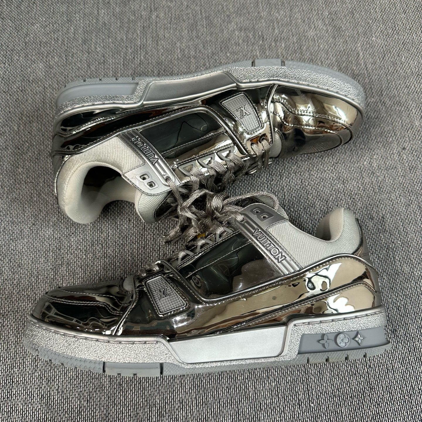 Louis Vuitton Leather Silver Skate shoes