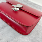 Celine Classic Medium-Size Polished Calfskin Handbag Leather Red 189173DLS.27ED