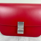 Celine Classic Medium-Size Polished Calfskin Handbag Leather Red 189173DLS.27ED