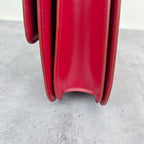Celine Classic Medium-Size Polished Calfskin Handbag Leather Red 189173DLS.27ED