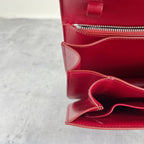 Celine Classic Medium-Size Polished Calfskin Handbag Leather Red 189173DLS.27ED