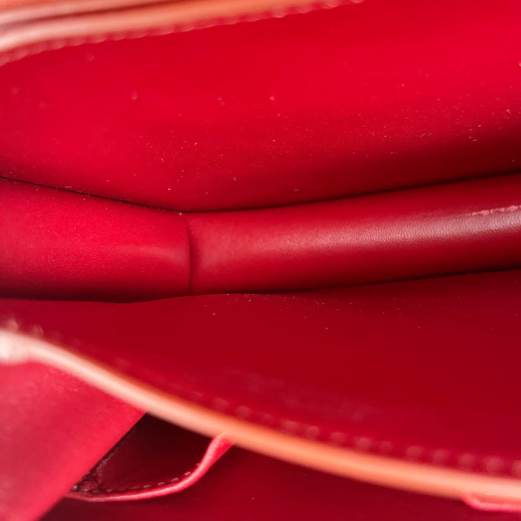 Celine Classic Medium-Size Polished Calfskin Handbag Leather Red 189173DLS.27ED