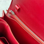 Celine Classic Medium-Size Polished Calfskin Handbag Leather Red 189173DLS.27ED