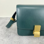 Celine Classic Medium-Size Polished Calfskin Handbag Green 189173DLS.31AN