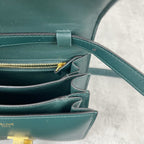 Celine Classic Medium-Size Polished Calfskin Handbag Green 189173DLS.31AN