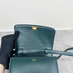 Celine Classic Medium-Size Polished Calfskin Handbag Green 189173DLS.31AN