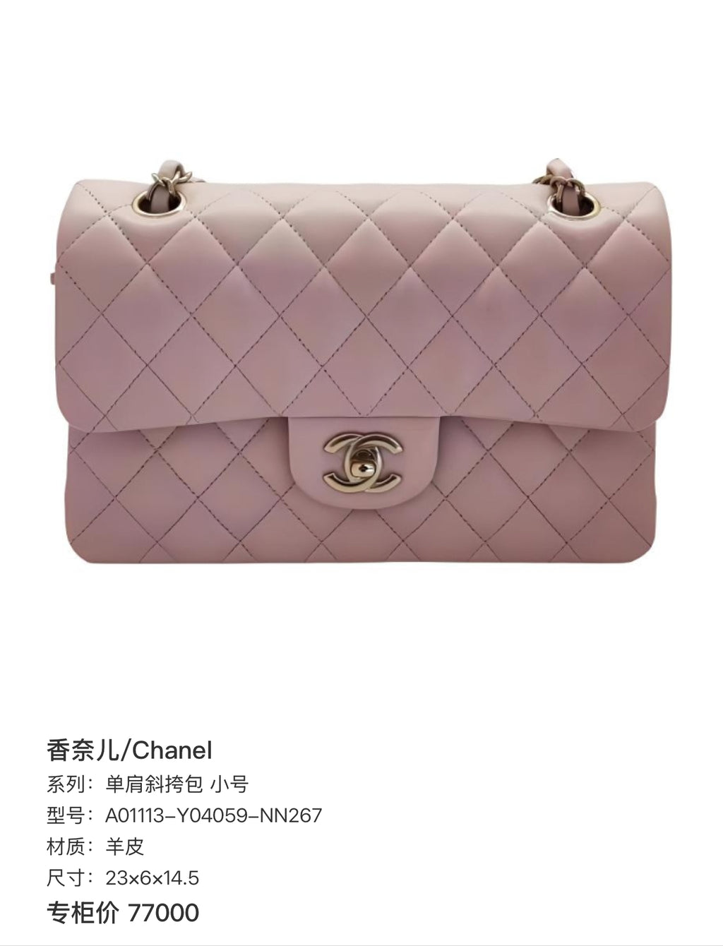 Chanel Small crossbody shoulder bag Crossbody 23×6×14.5 A01113-Y04059-NN267