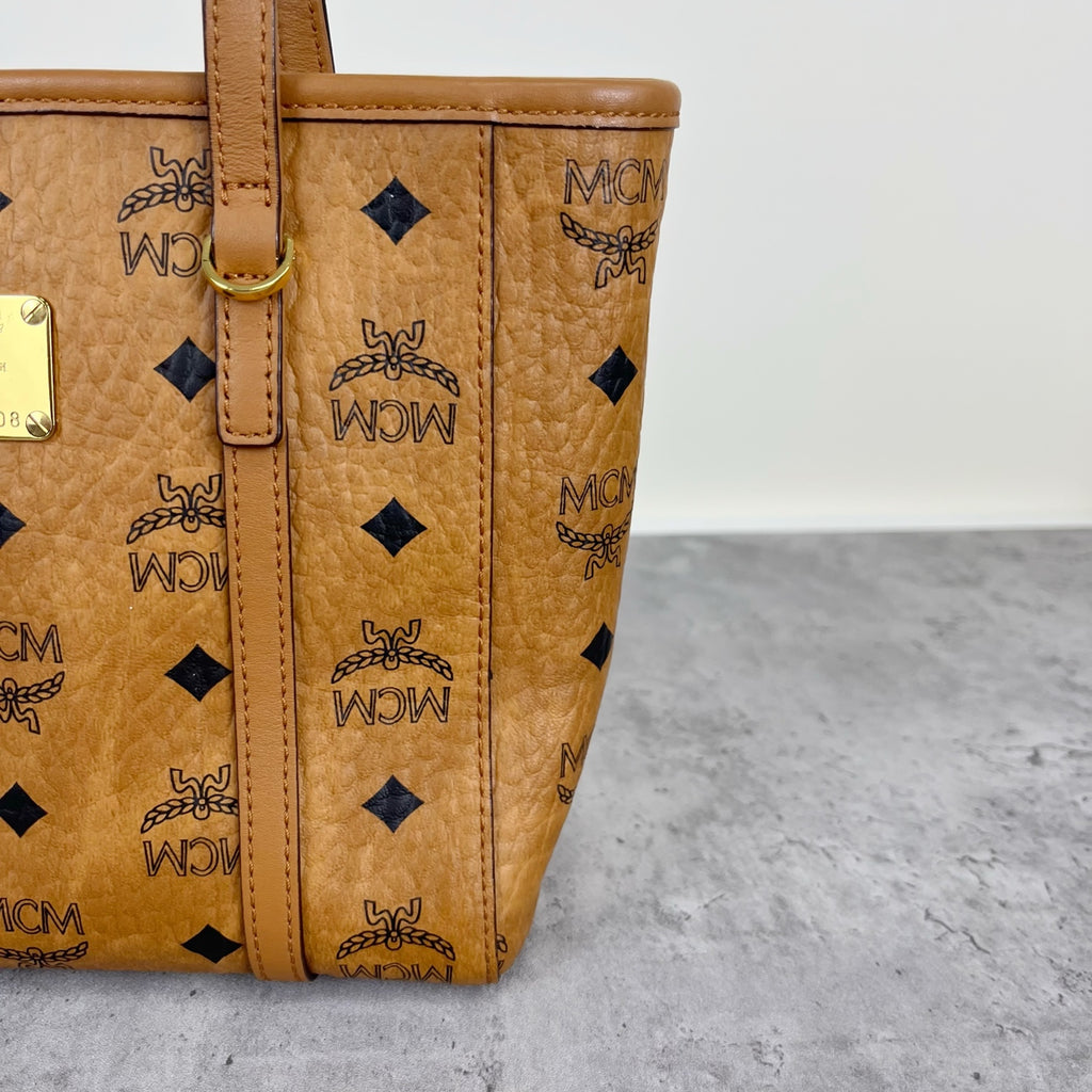 MCM Aren Visetos Zippered Shopping Bag Tote MWPAATN04CO001