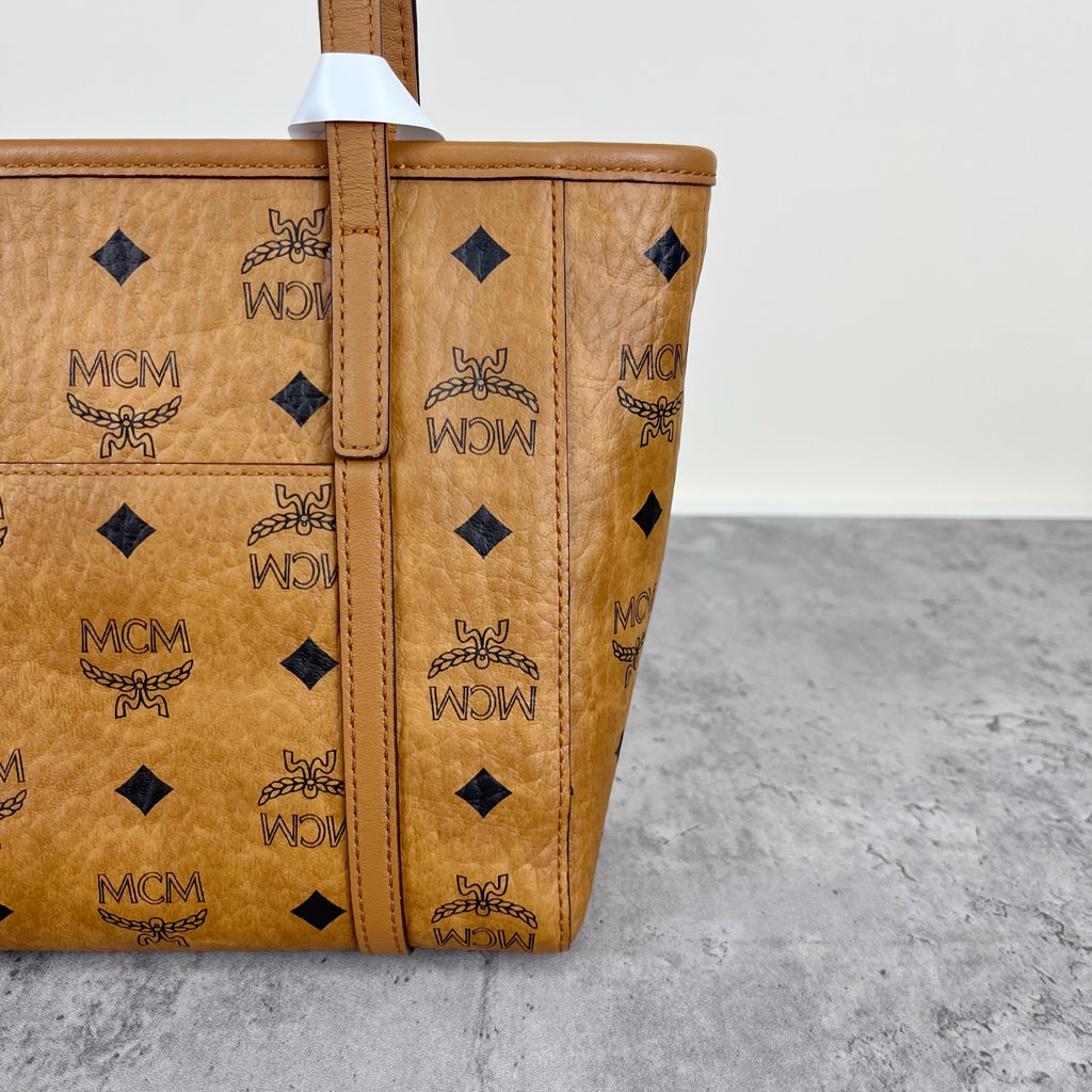 MCM Aren Visetos Zippered Shopping Bag Tote MWPAATN04CO001