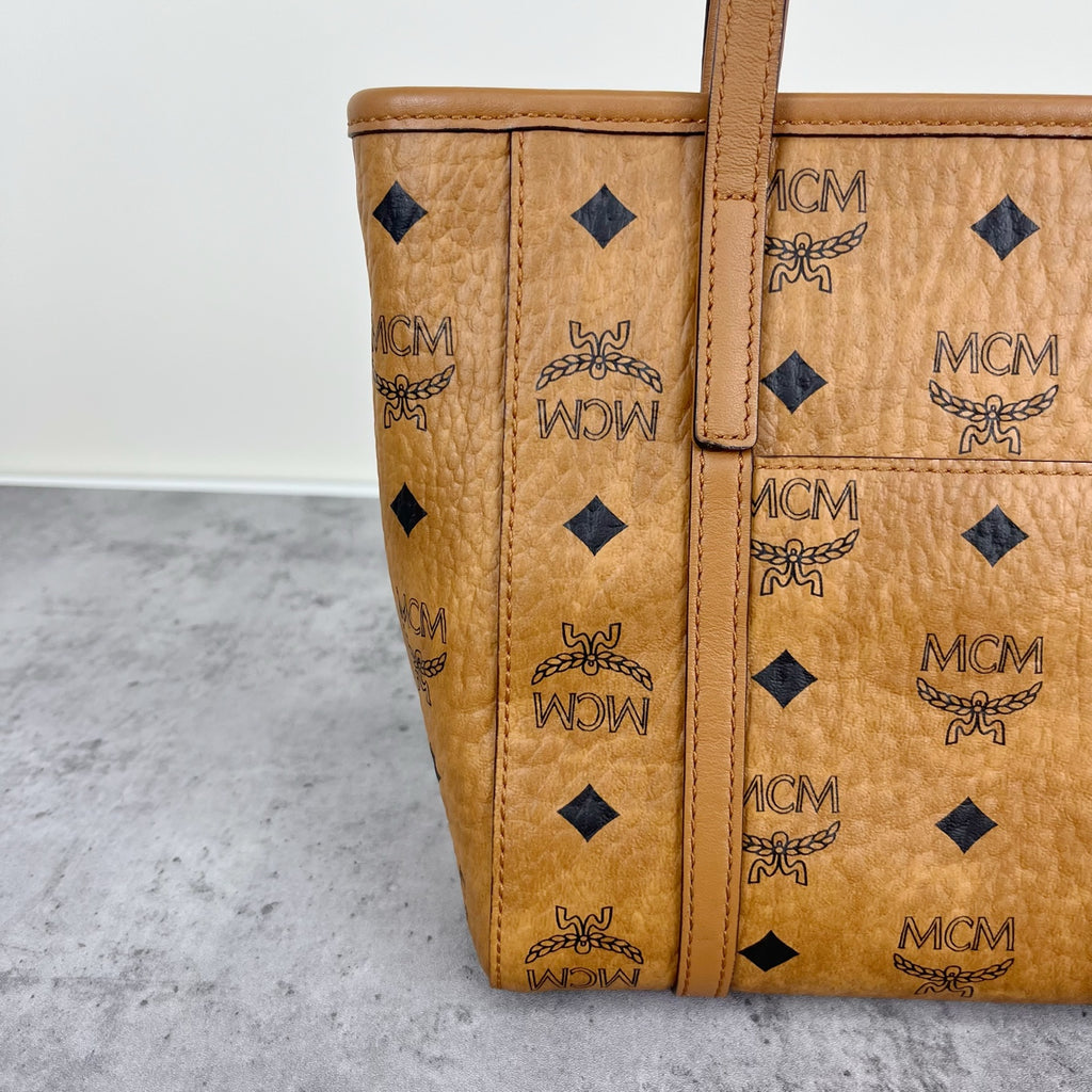 MCM Aren Visetos Zippered Shopping Bag Tote MWPAATN04CO001