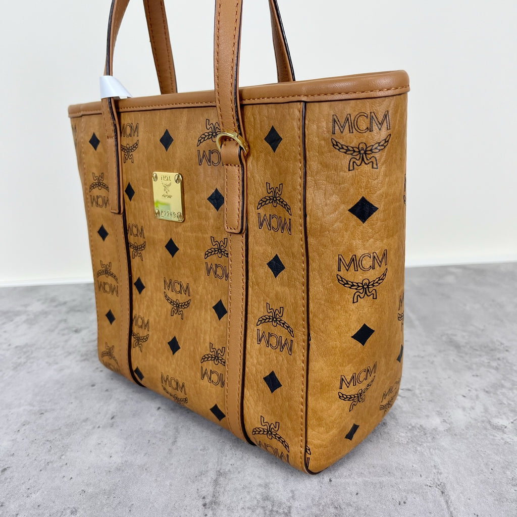 MCM Aren Visetos Zippered Shopping Bag Tote MWPAATN04CO001