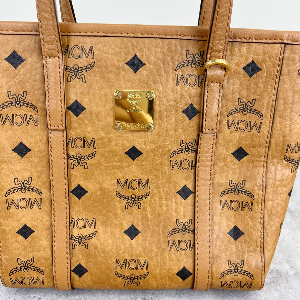 MCM Aren Visetos Zippered Shopping Bag Tote MWPAATN04CO001