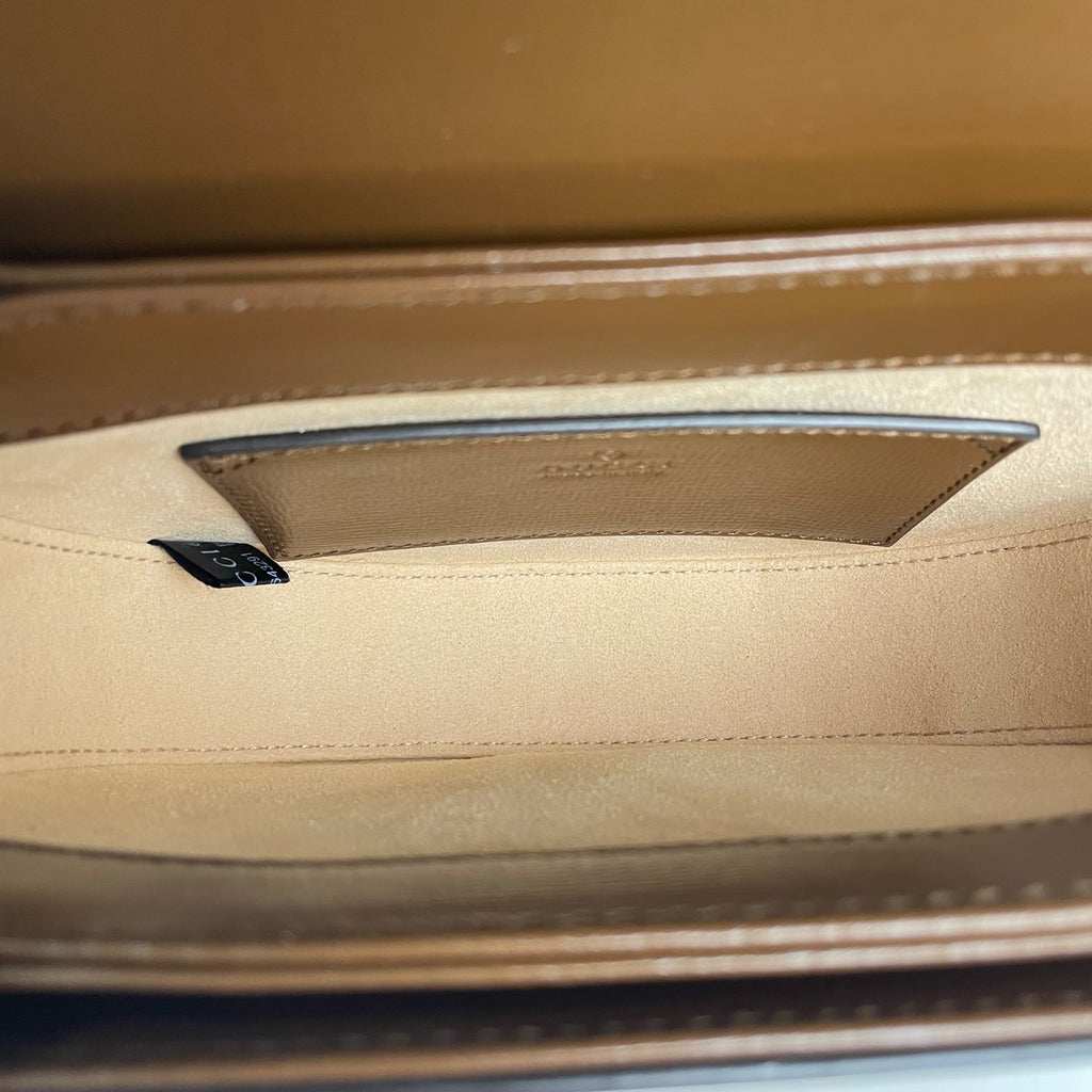 Gucci Canvas Brown Saddle Bag