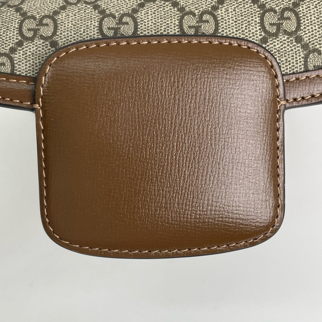 Gucci Canvas Brown Saddle Bag