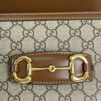 Gucci Canvas Brown Saddle Bag