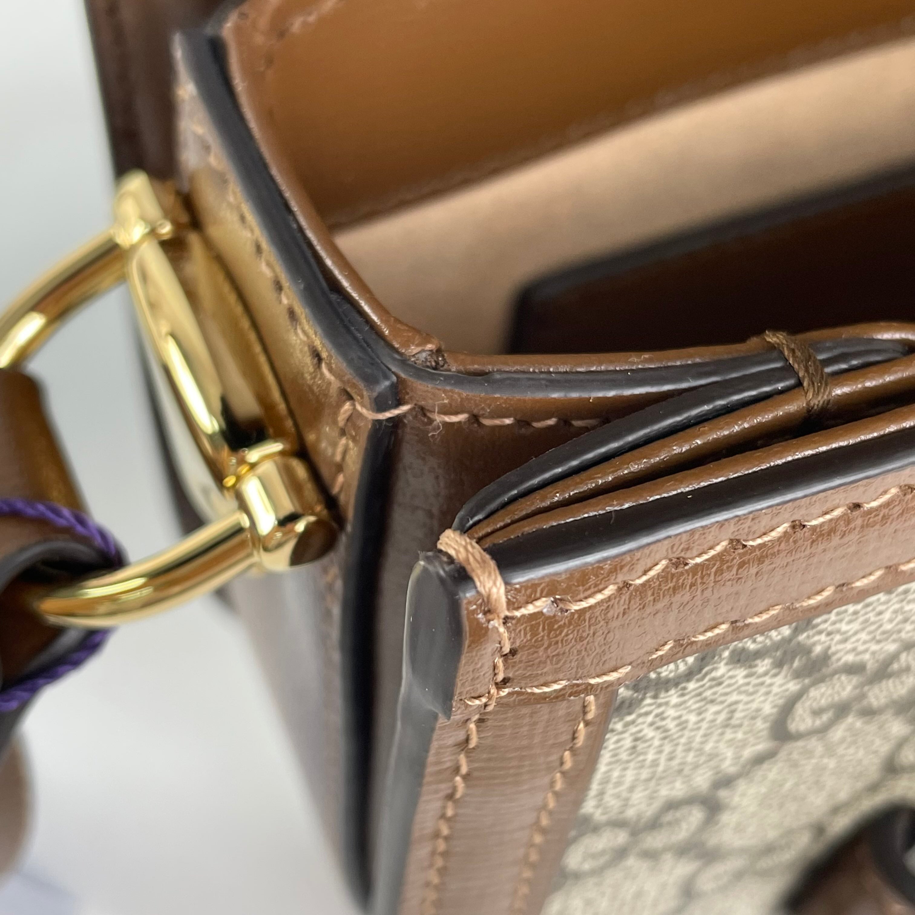 Gucci Canvas Brown Saddle Bag