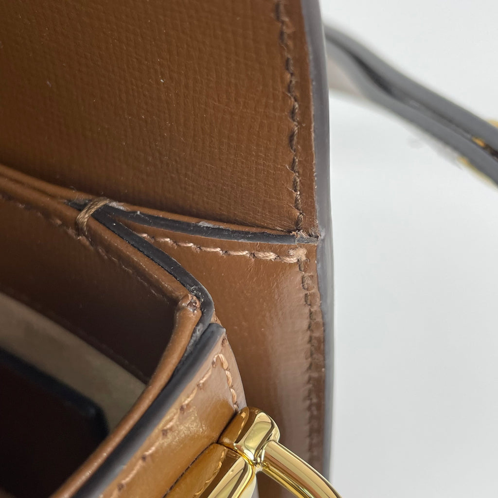 Gucci Canvas Brown Saddle Bag