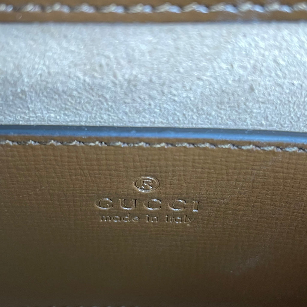 Gucci Canvas Brown Saddle Bag