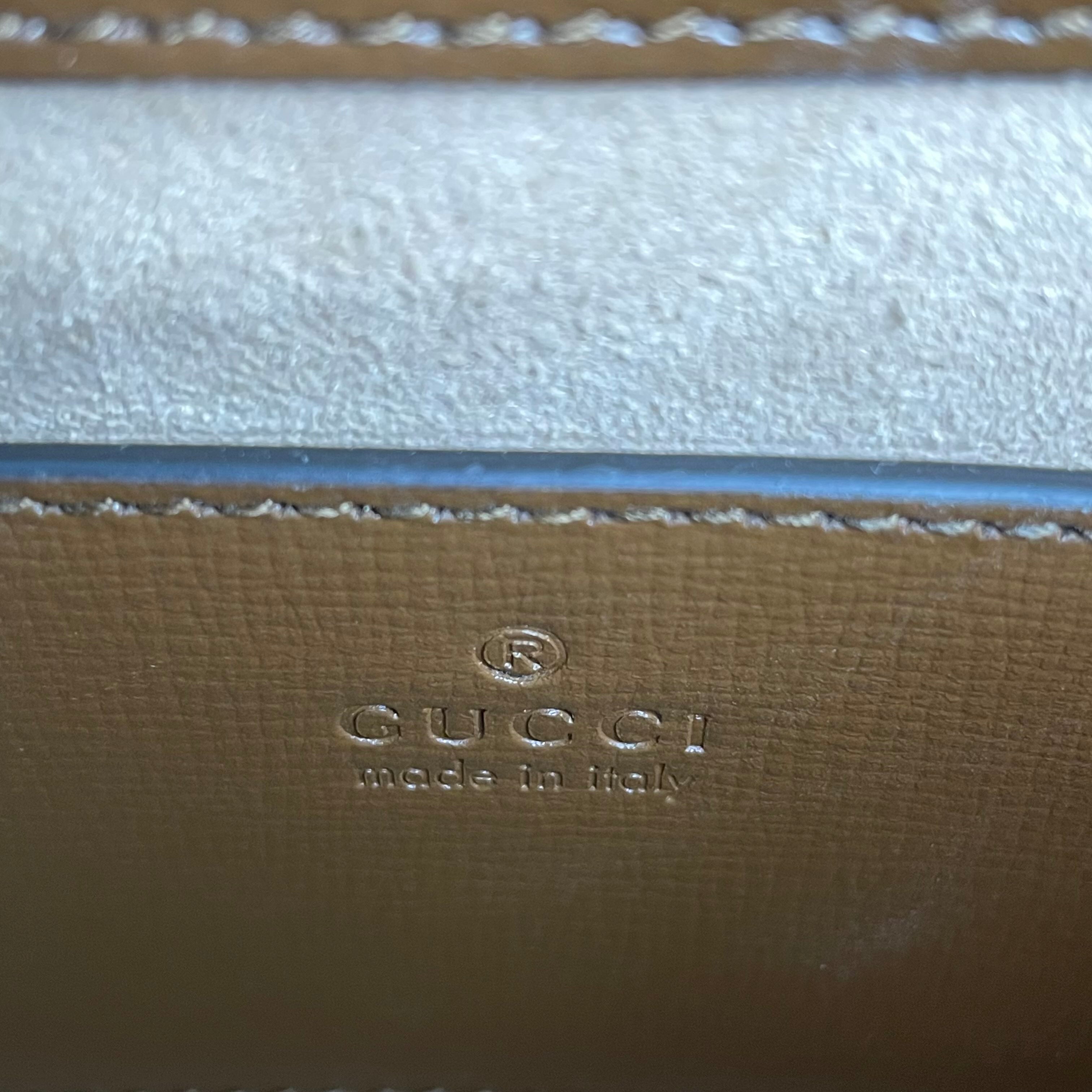 Gucci Canvas Brown Saddle Bag