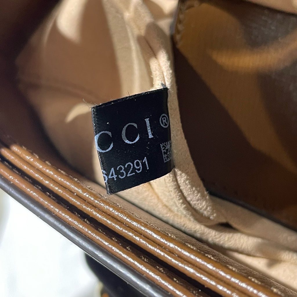 Gucci Canvas Brown Saddle Bag