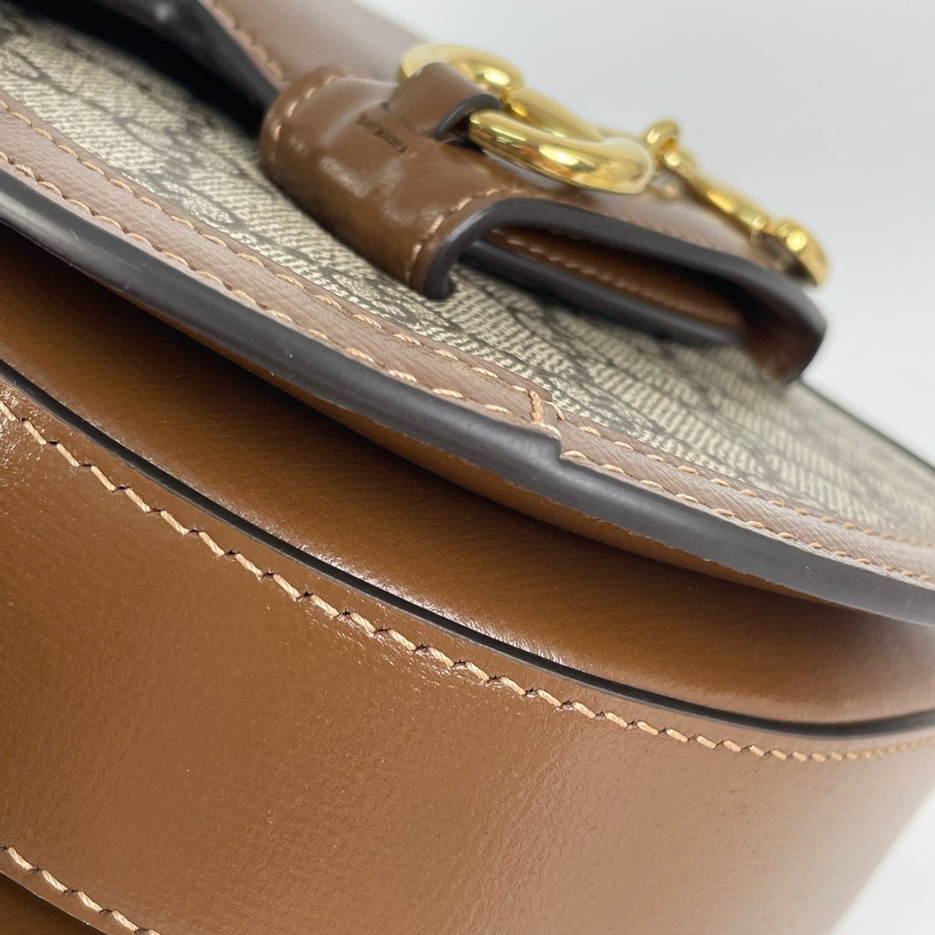 Gucci Canvas Brown Saddle Bag