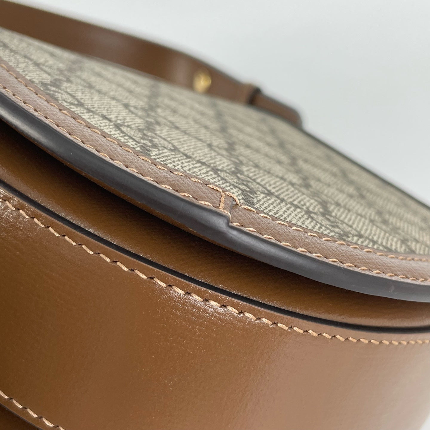 Gucci Canvas Brown Saddle Bag