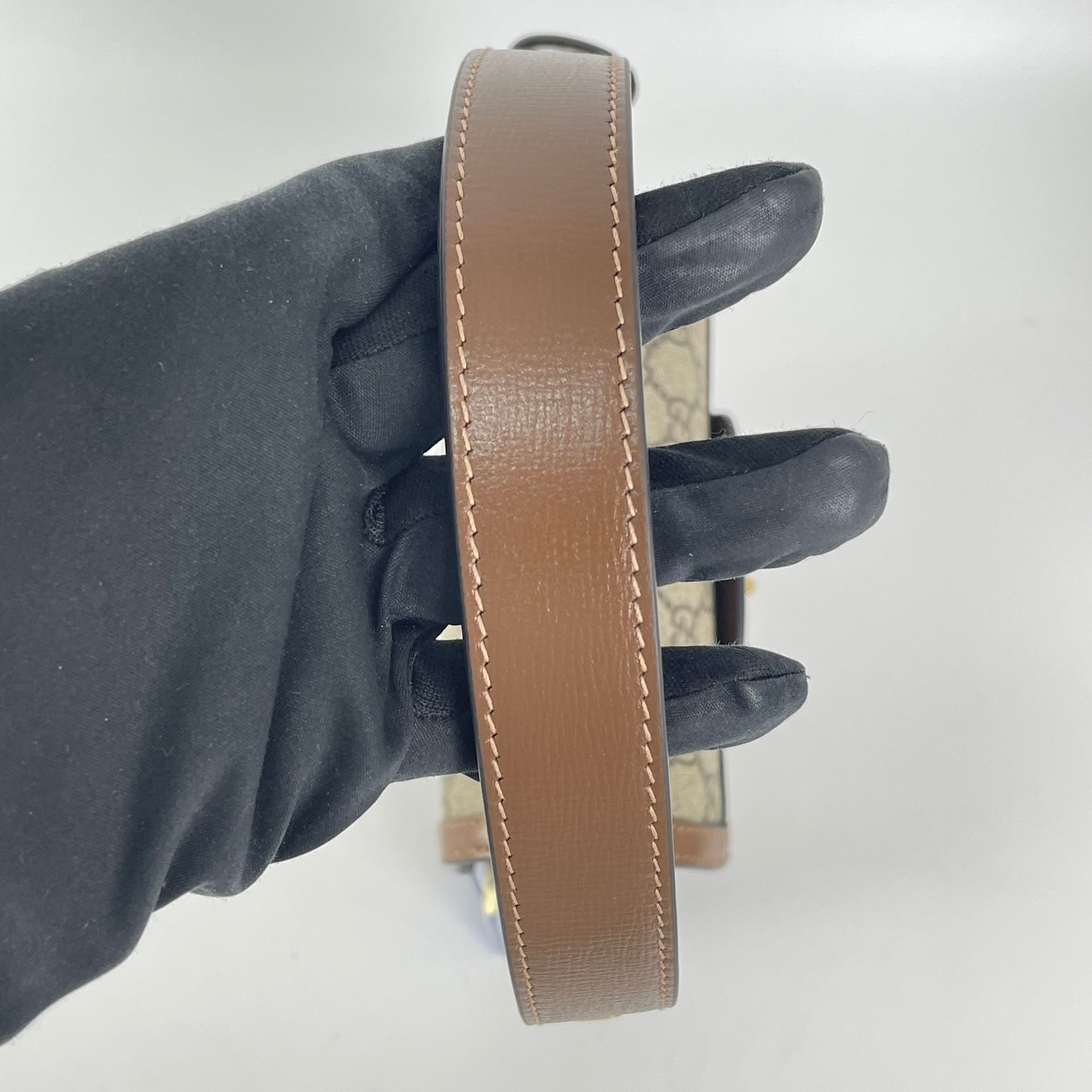 Gucci Canvas Brown Saddle Bag