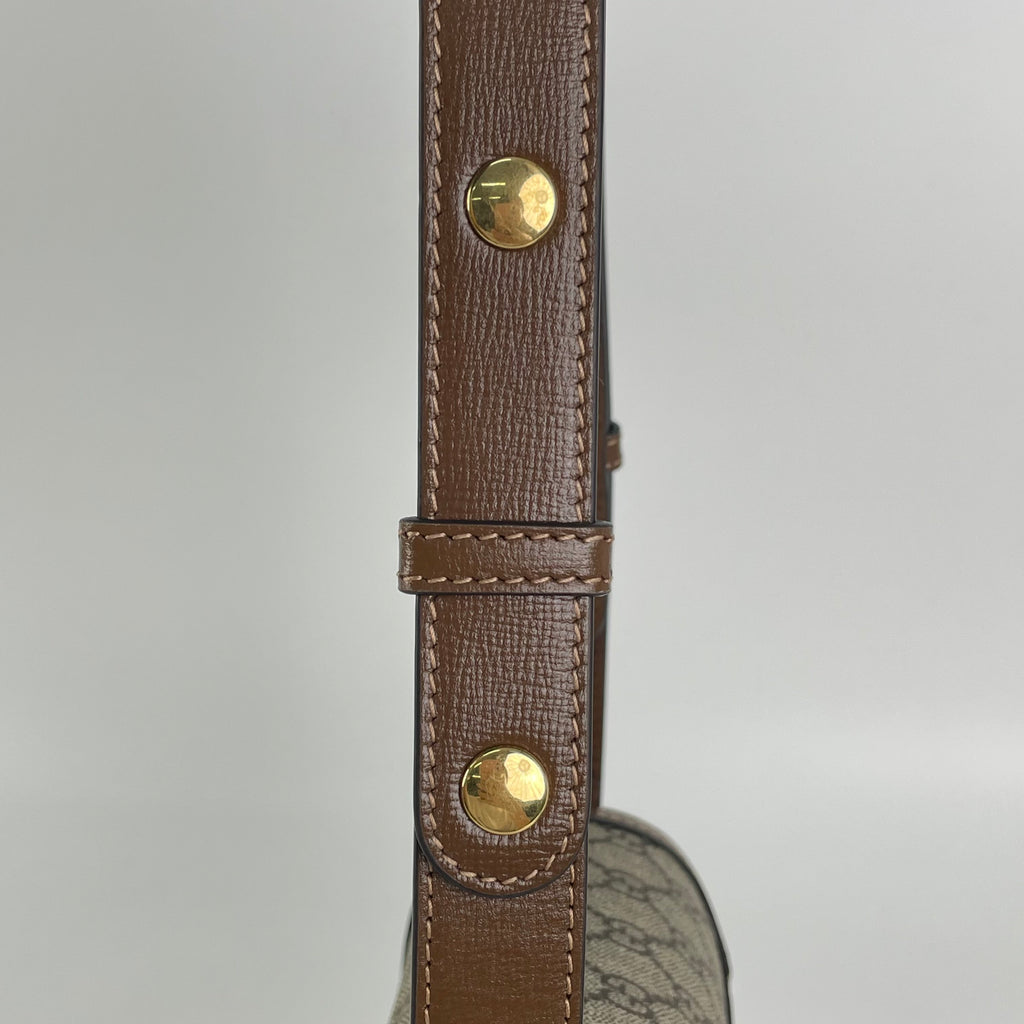 Gucci Canvas Brown Saddle Bag