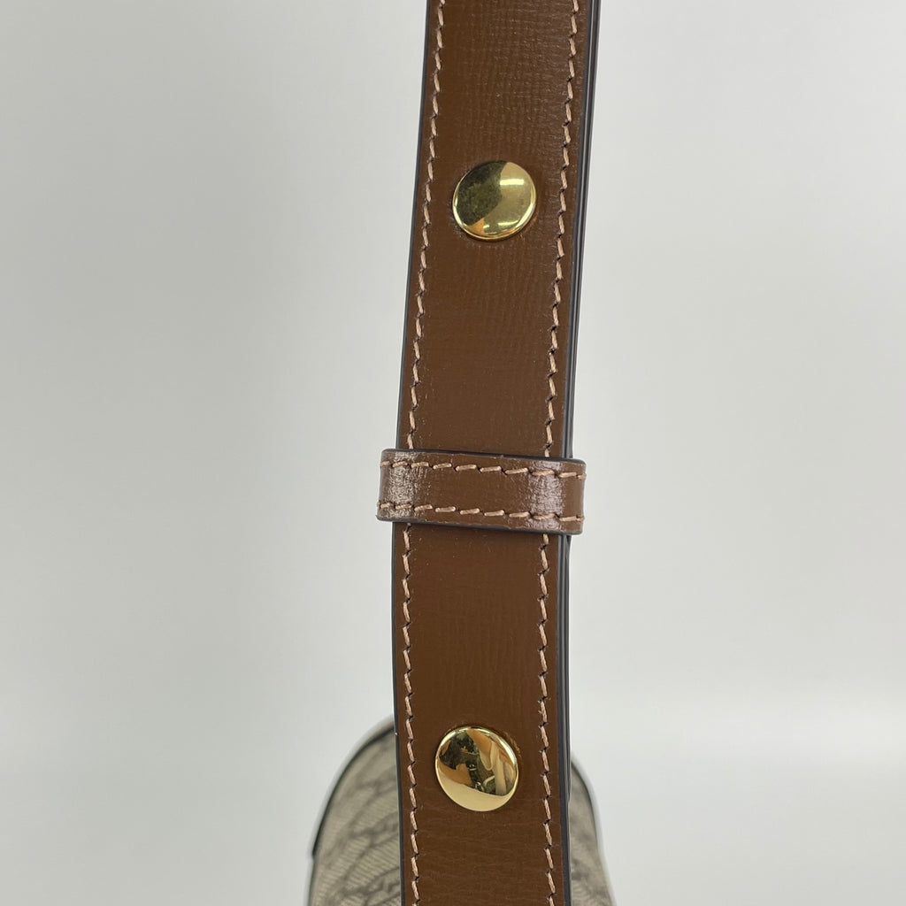 Gucci Canvas Brown Saddle Bag
