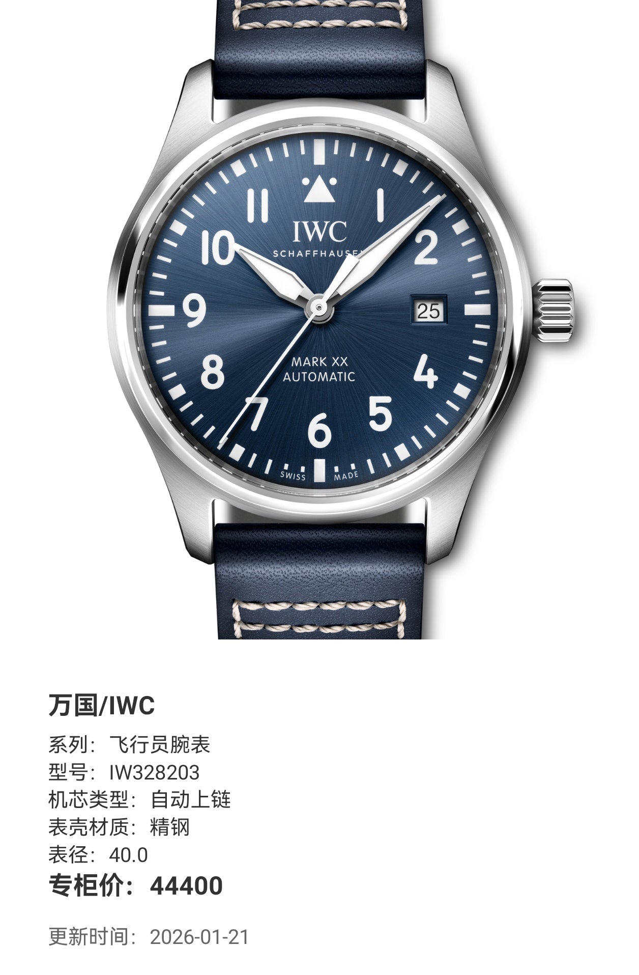 IWC Pilot’s watch 40.0 IW328203