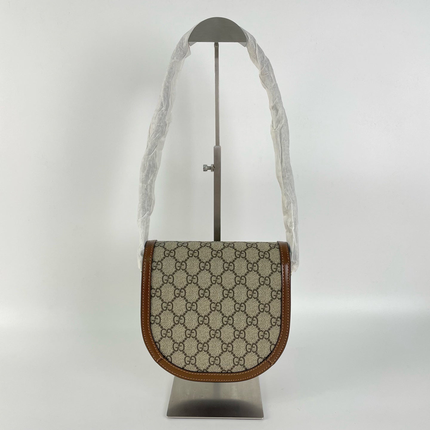 Gucci Canvas Brown Saddle Bag