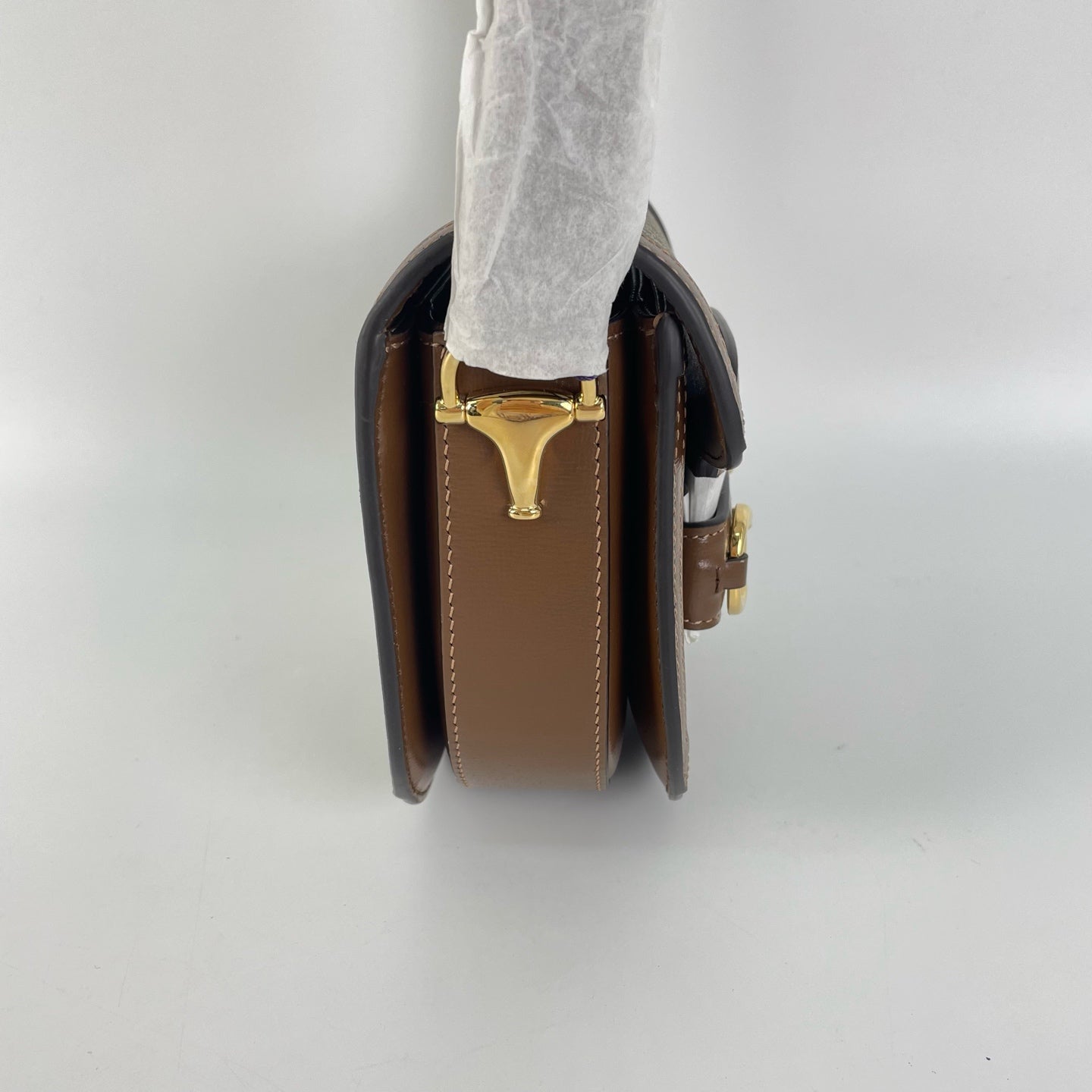 Gucci Canvas Brown Saddle Bag