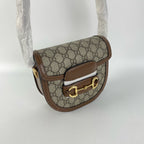 Gucci Canvas Brown Saddle Bag