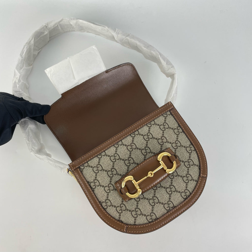 Gucci Canvas Brown Saddle Bag