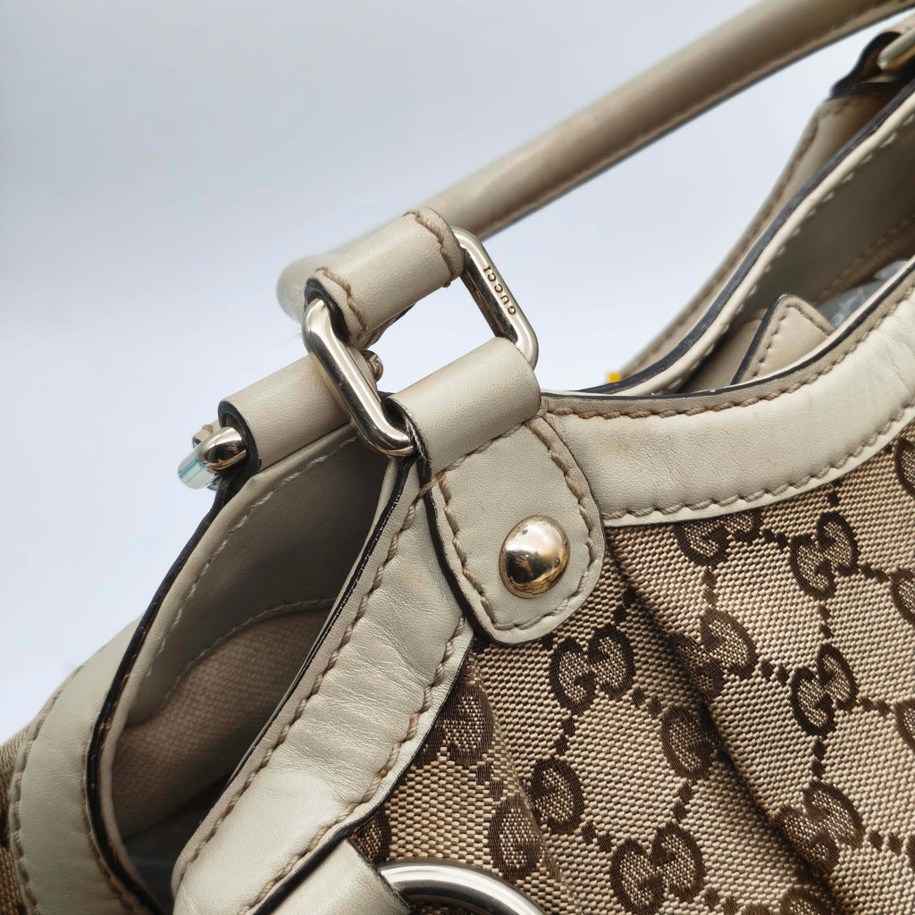 Gucci Canvas White Satchel